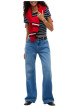 Thumbnail T-shirt en coton biologique marine à rayures pourvu d'un col rond - Image 5