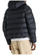 Thumbnail Doudoune à capuche noire unie avec logo blanc imprimé sur la poitrine - Image 2