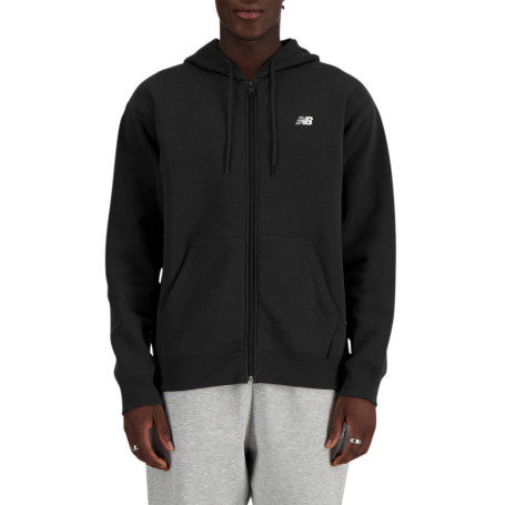 Gilet à capuche noir uni avec fermeture zippée...