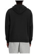 Thumbnail Gilet à capuche noir uni avec fermeture zippée et un logo blanc brodé - Image 2