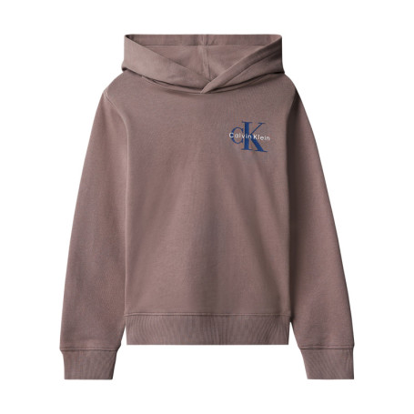 Sweat en coton taupe à coupe droite pourvu d'un...