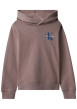 Thumbnail Sweat en coton taupe à coupe droite pourvu d'un col à capuche