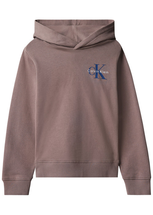 Sweat en coton taupe à coupe droite pourvu d'un...