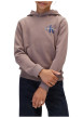 Thumbnail Sweat en coton taupe à coupe droite pourvu d'un col à capuche - Image 2