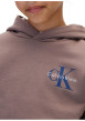Thumbnail Sweat en coton taupe à coupe droite pourvu d'un col à capuche - Image 5