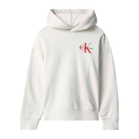 Sweat en coton écru à coupe droite pourvu d'un...