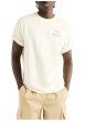 Thumbnail T-shirt en coton écru avec un col rond des manches courtes et une coupe droite