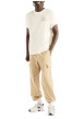 Thumbnail T-shirt en coton écru avec un col rond des manches courtes et une coupe droite - Image 3