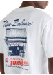 Thumbnail T-shirt en coton blanc imprimé Tokyo pourvu de manches courtes et d'un col rond - Image 4