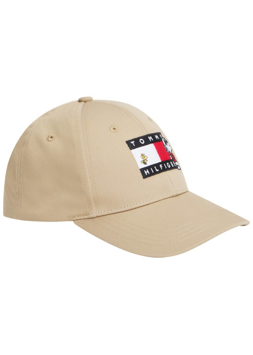 Casquette en coton biologique beige ornée du...