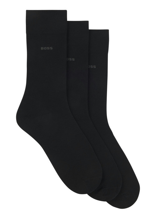 Lot de 3 paires de chaussettes hautes en coton mélangé noires