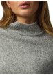 Thumbnail Poncho gris clair uni avec une coupe large et un col montant - Image 3