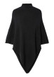 Thumbnail Poncho noir uni avec une coupe large et un col montant en bord-côte
