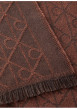 Thumbnail Écharpe marron et ocre en laine mélangée pourvue d'un motif monogramme - Image 3