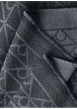 Thumbnail Écharpe grise en laine mélangée pourvue d'un motif monogramme - Image 2