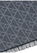 Thumbnail Écharpe grise en laine mélangée pourvue d'un motif monogramme - Image 3