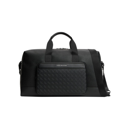 Sac polochon de voyage noir à motif damier orné...