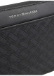 Thumbnail Sacoche noire à monogramme texturé en damier tissé pourvue d'une dragonne - Image 3
