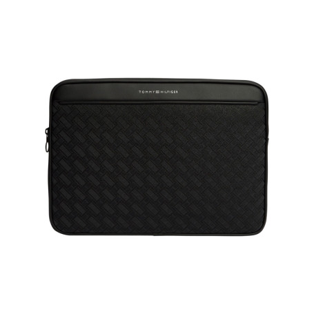 Pochette pour ordinateur noire à motif damier...