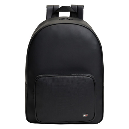 Sac à dos noir au fini lisse orné d'une poche...