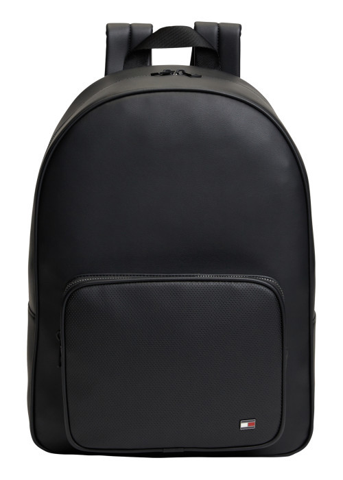 Sac à dos noir au fini lisse orné d'une poche...