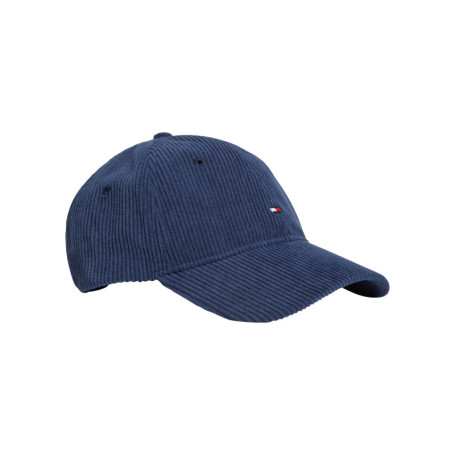 Casquette bleue en velours côtelé ornée du logo...