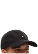Thumbnail Casquette noire en velours côtelé agrémenté du logo avec une fermeture strapback - Image 4