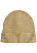 Thumbnail Bonnet beige en maille de coton côtelée orné du logo sur la face avant - Image 2