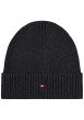 Thumbnail Bonnet anthracite en maille de coton côtelée pourvu du logo sur la face avant