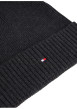 Thumbnail Bonnet anthracite en maille de coton côtelée pourvu du logo sur la face avant - Image 3