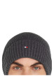 Thumbnail Bonnet anthracite en maille de coton côtelée pourvu du logo sur la face avant - Image 5