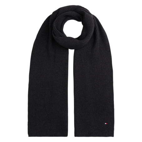 Écharpe anthracite en maille côtelée de coton...