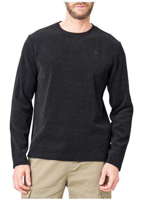 T-shirt noir uni avec une coupe droite et des...