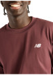 Thumbnail T-shirt en coton bordeaux uni avec un col rond et un logo brodé sur le coeur - Image 3