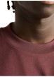Thumbnail T-shirt en coton bordeaux uni avec un col rond et un logo brodé sur le coeur - Image 4