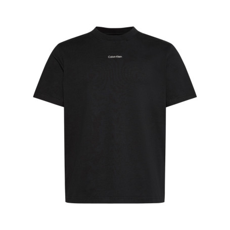 T-shirt en coton noir à coupe droite pourvu...