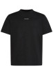 Thumbnail T-shirt en coton noir à coupe droite pourvu d'un col rond ras-du-cou