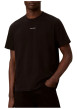 Thumbnail T-shirt en coton noir à coupe droite pourvu d'un col rond ras-du-cou - Image 2