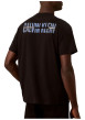 Thumbnail T-shirt en coton noir à coupe droite pourvu d'un col rond ras-du-cou - Image 3