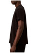 Thumbnail T-shirt en coton noir à coupe droite pourvu d'un col rond ras-du-cou - Image 4