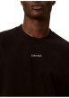 Thumbnail T-shirt en coton noir à coupe droite pourvu d'un col rond ras-du-cou - Image 5