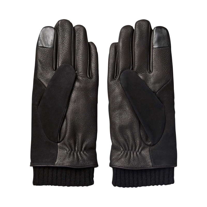 Calvin Klein Jeans - Gants En Cuir De Mouton Noirs Pourvus Du Logo De La Marque Embossé - Noir Calvin Klein Jeans - Gants En Cuir De Mouton Noirs Pourvus Du Logo De La Marque Embossé - Noir
