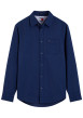 Thumbnail Chemise en coton biologique marine à coupe droite pourvue d'un col à revers