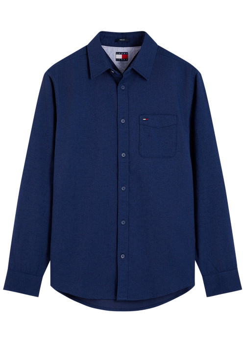 Chemise en coton biologique marine à coupe...
