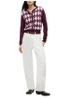 Thumbnail Gilet en coton biologique bordeaux coupe ajustée pourvu d'un col rond - Image 5