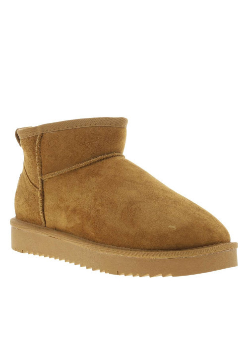 Boots camel à talon plat et à slip-on avec...