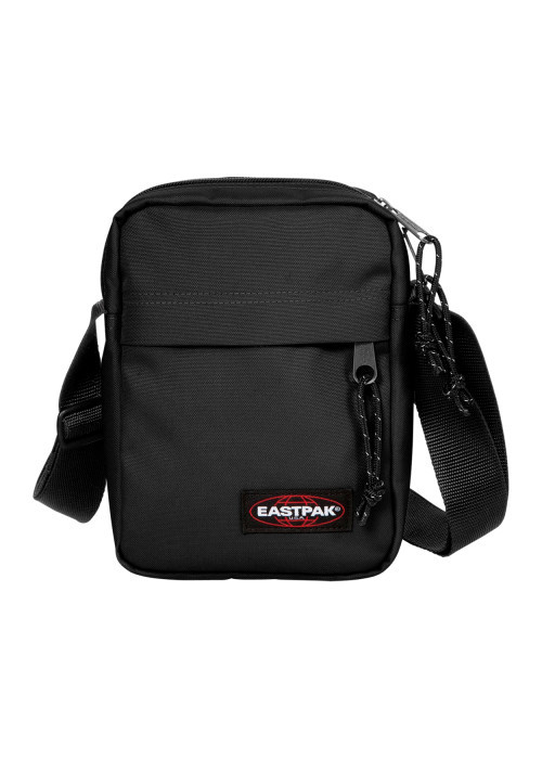 Sacoche The One noire unie avec patch de la marque à l'avant et zip