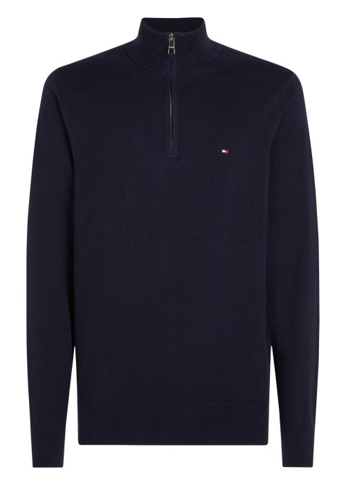 Pull en coton biologique mélangé marine à coupe...