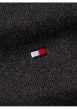 Thumbnail Pull col roulé en coton anthracite uni avec une coupe droite et un logo brodé - Image 3