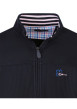 Thumbnail Sweat zippé bleu marine côtelé avec un col montant et des poches - Image 3